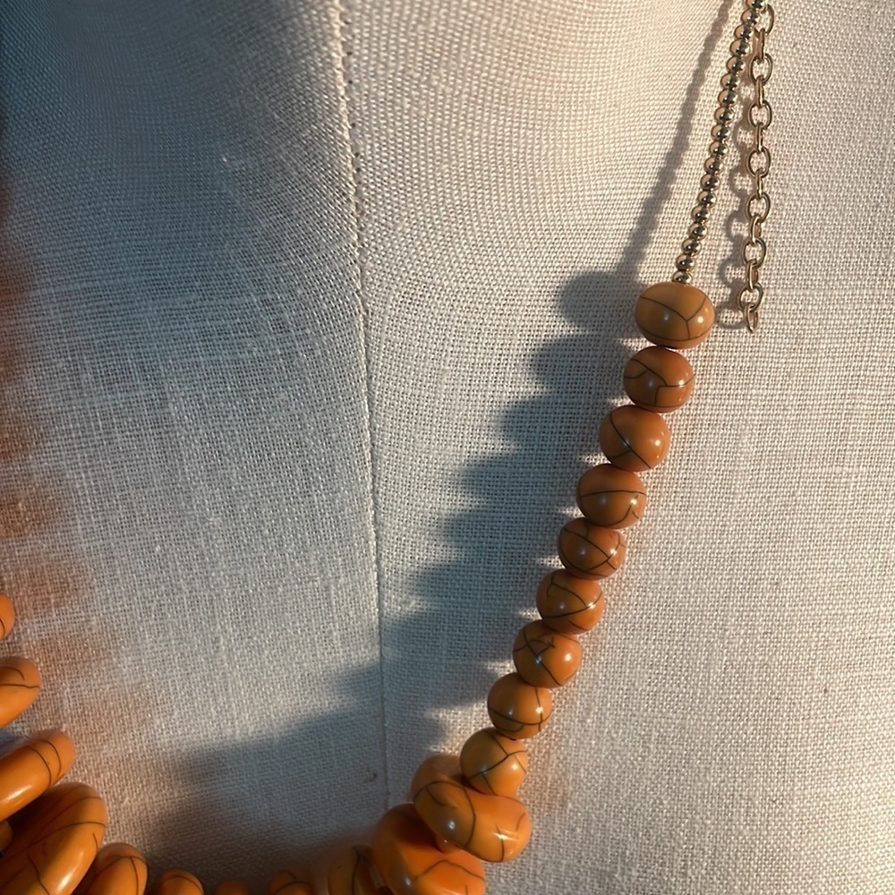 Edge necklace chunky orange basketball disc jewelry lobster clasp necklace OS - Picture 6 of 8